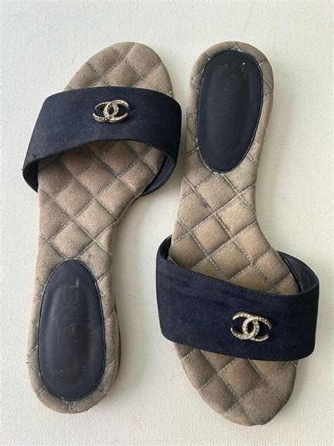 chanel flat sandals uk|authentic Chanel sandals.